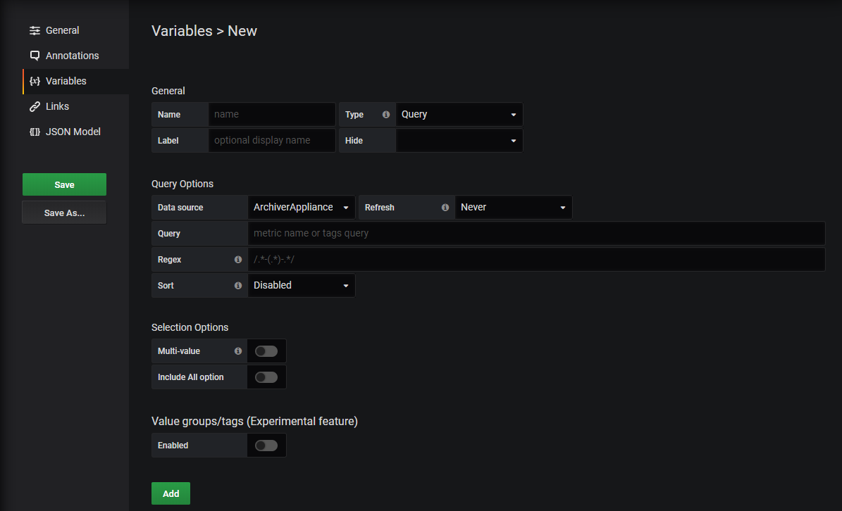 Variable Settings